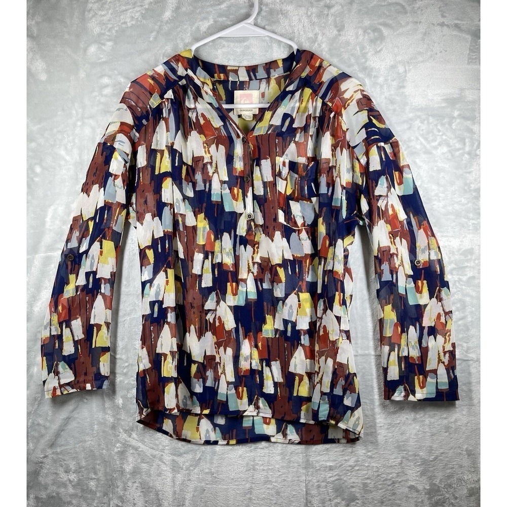 QUICKSILVER BLOUSE CAMI SIZE XS Vibrant  Geo LIGHTWEIGHT MSRP:$54.50 Sheer